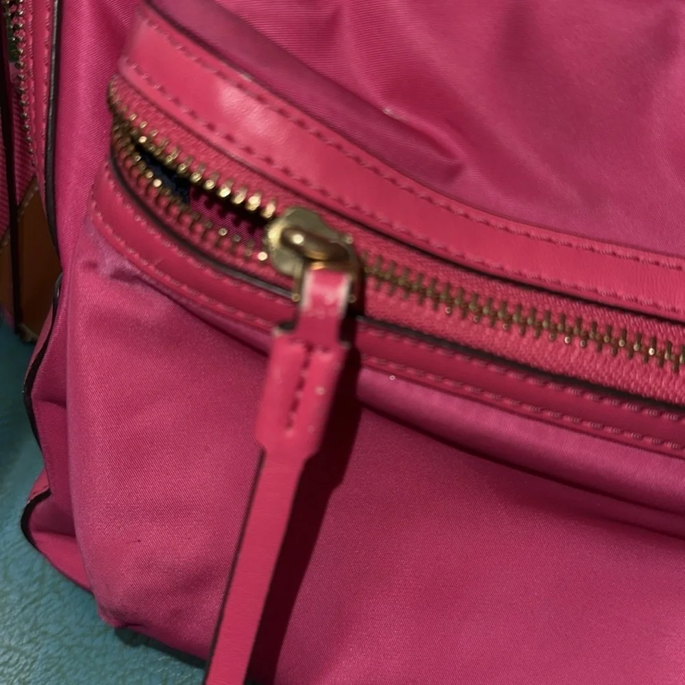Tory Burch hot pink Barbie pink nylon backpack purse